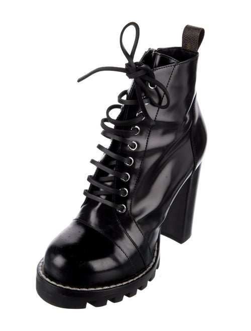 Louis Vuitton LV Monogram Patent Leather Combat Boots