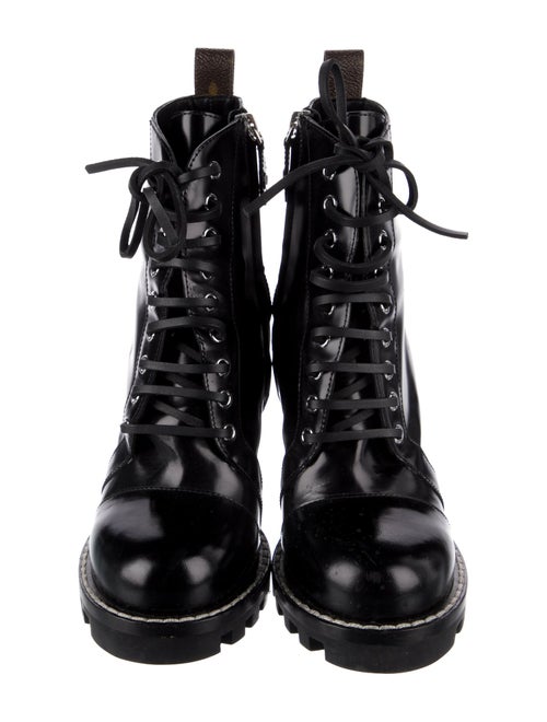 Louis Vuitton LV Monogram Patent Leather Combat Boots