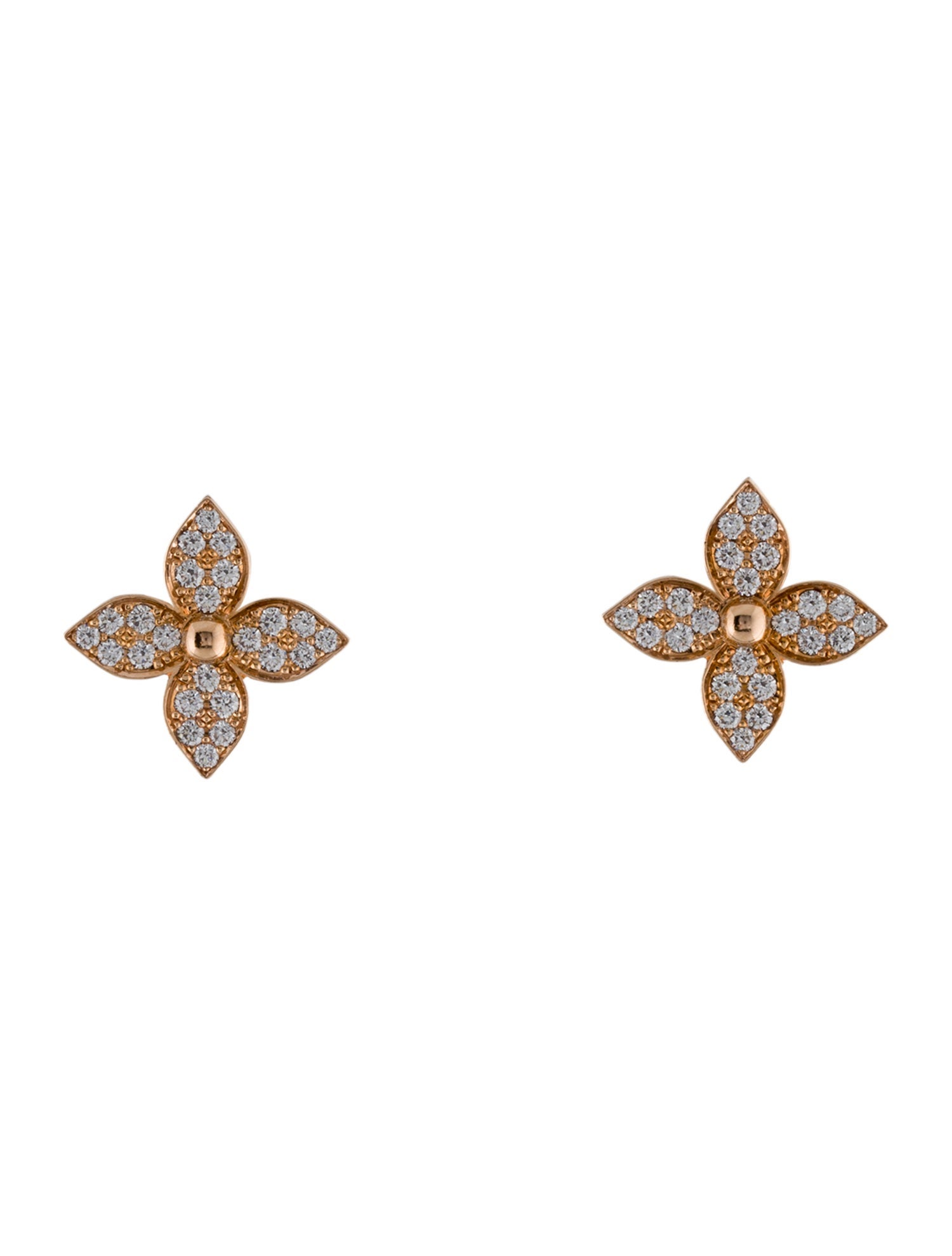 Louis Vuitton 18K Diamond Idyll Blossom Stud Earrings