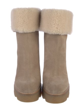 Louis Vuitton Suede Lace-Up Boots