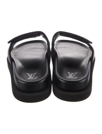 Louis Vuitton Leather Plaid Print Slides