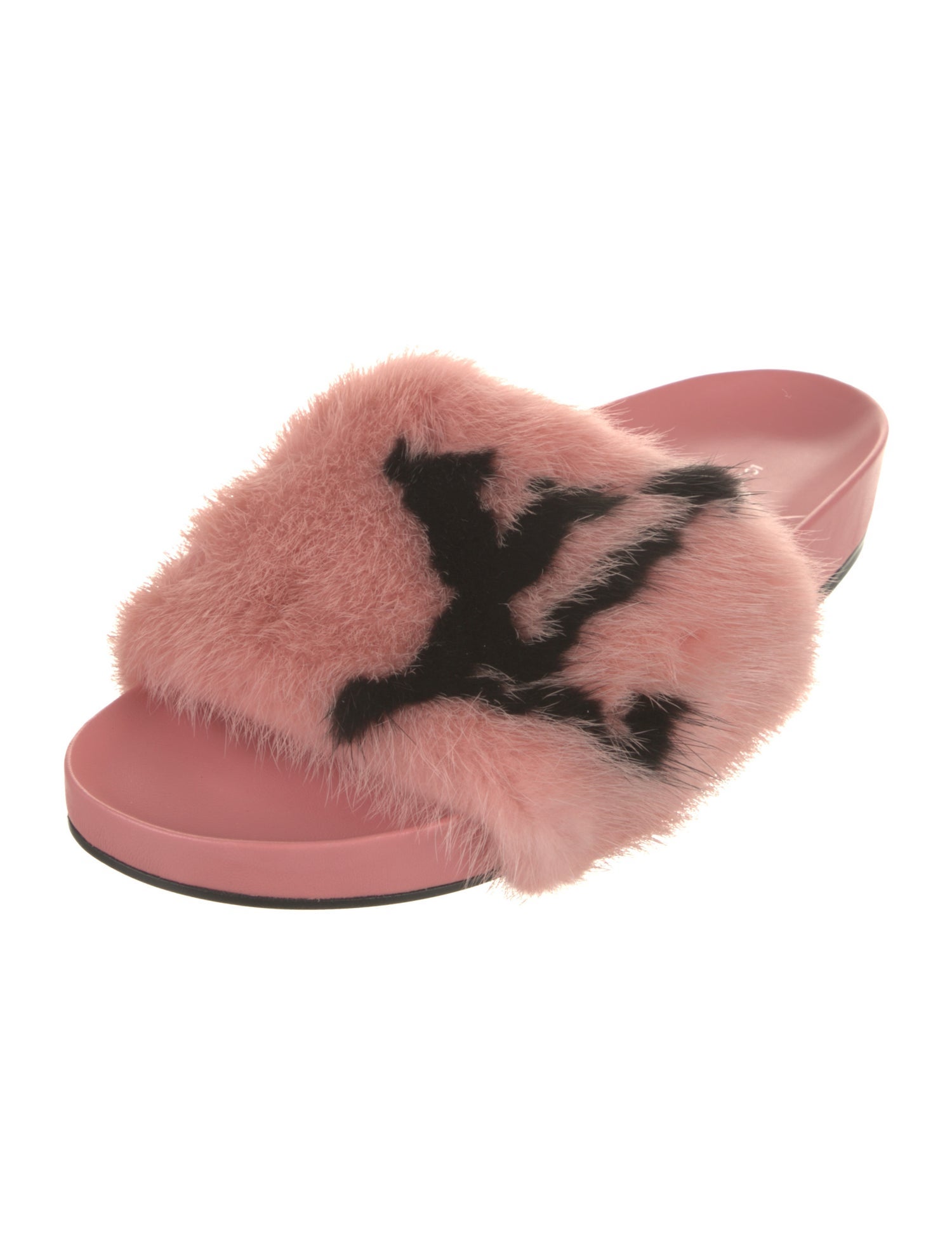 Louis Vuitton LV Monogram Fur Slides