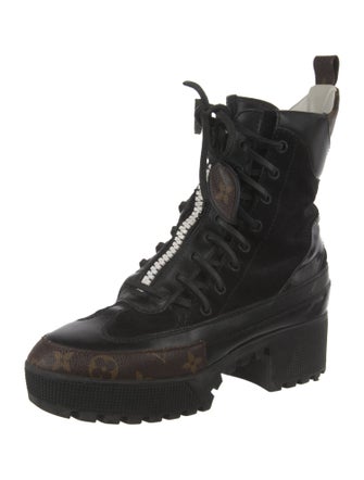 Louis Vuitton LV Monogram Suede Combat Boots