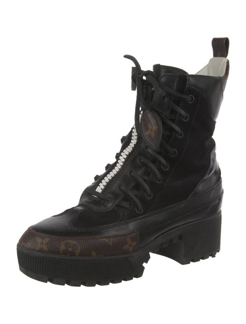 Louis Vuitton LV Monogram Suede Combat Boots