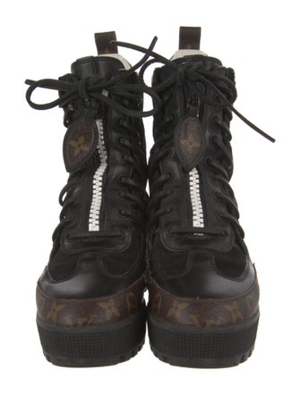 Louis Vuitton LV Monogram Suede Combat Boots