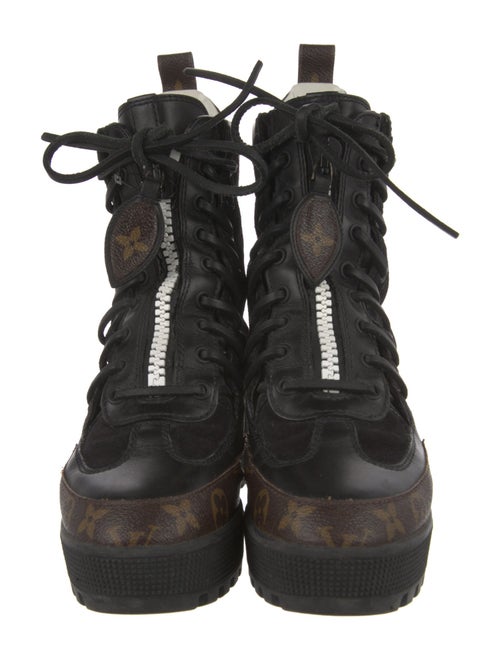 Louis Vuitton LV Monogram Suede Combat Boots