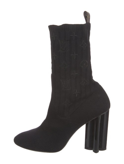 Louis Vuitton LV Monogram Embroidered Accent Sock Boots