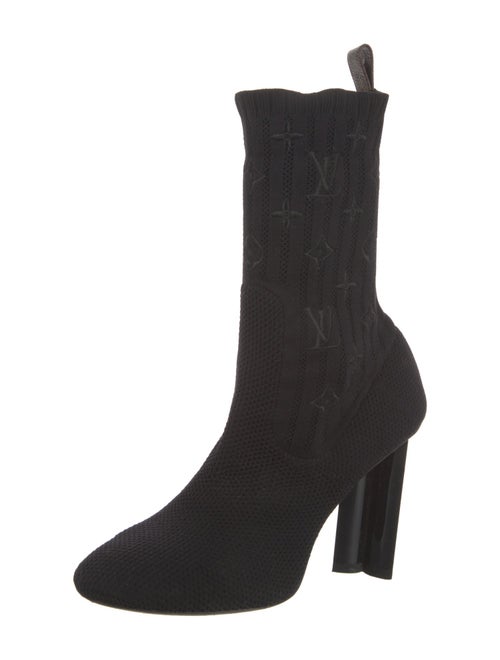 Louis Vuitton LV Monogram Embroidered Accent Sock Boots