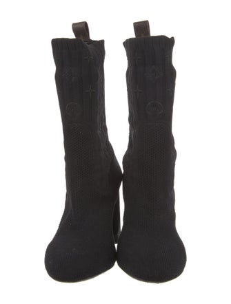 Louis Vuitton LV Monogram Embroidered Accent Sock Boots