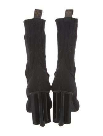 Louis Vuitton LV Monogram Embroidered Accent Sock Boots