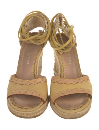 Louis Vuitton Suede Lasercut Accents Espadrilles