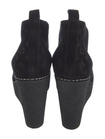 Louis Vuitton LV Monogram Suede Lace-Up Boots