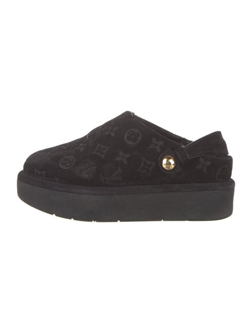 Louis Vuitton Suede Printed Mules