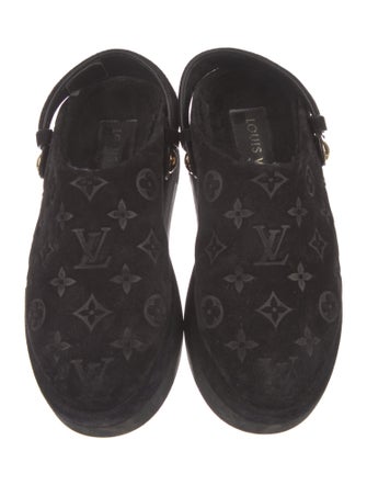 Louis Vuitton Suede Printed Mules