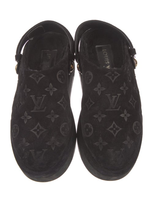 Louis Vuitton Suede Printed Mules