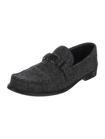 Louis Vuitton Signature Logo Wool Dress Loafers