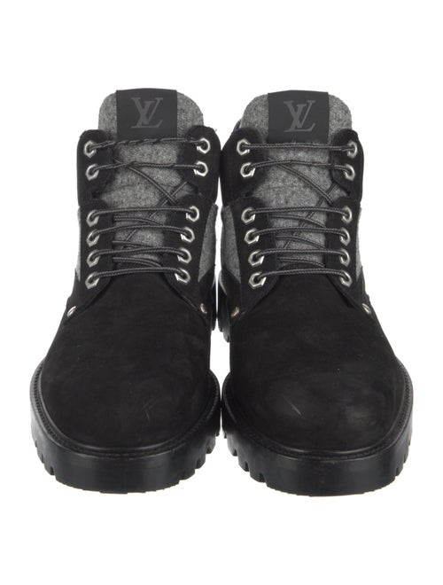 Louis Vuitton LV Monogram Suede Lace-Up Boots