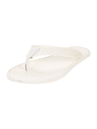 Louis Vuitton Rubber Lasercut Accents Flip Flops