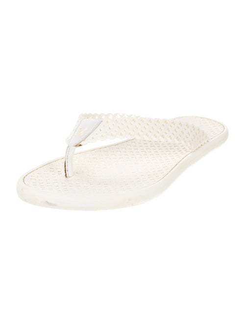 Louis Vuitton Rubber Lasercut Accents Flip Flops