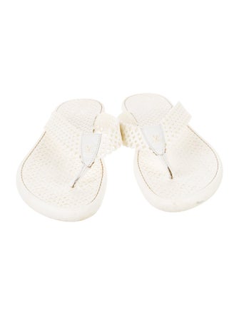 Louis Vuitton Rubber Lasercut Accents Flip Flops
