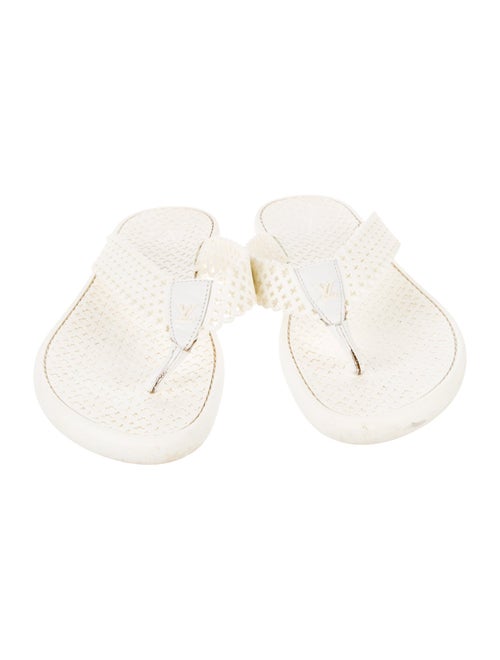 Louis Vuitton Rubber Lasercut Accents Flip Flops