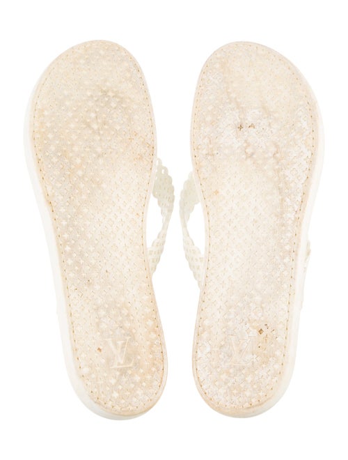 Louis Vuitton Rubber Lasercut Accents Flip Flops