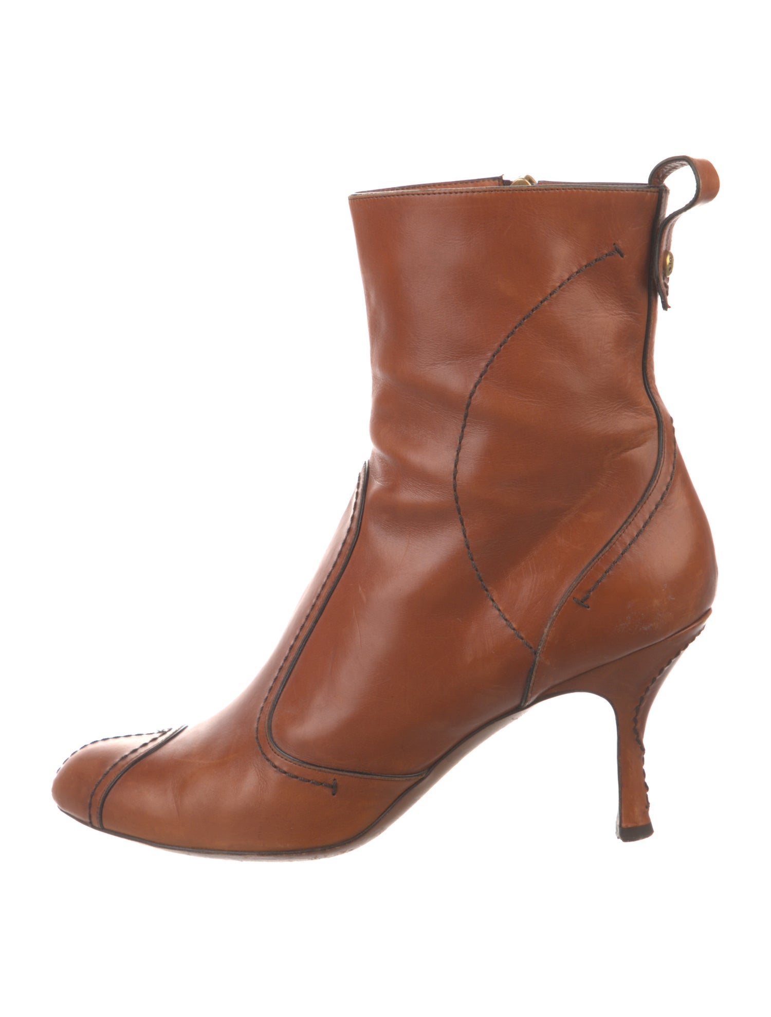 Louis Vuitton Leather Printed Lace-Up Boots