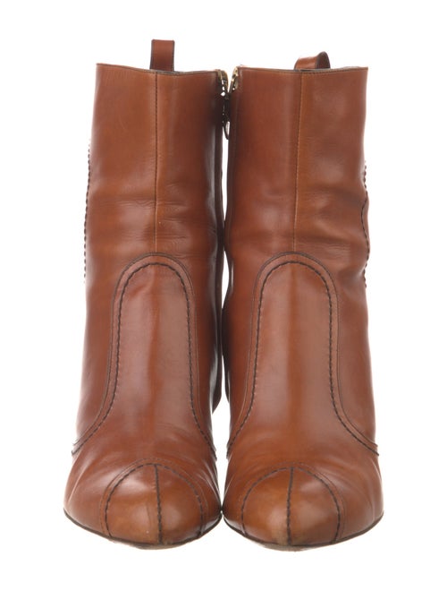 Louis Vuitton Leather Printed Lace-Up Boots