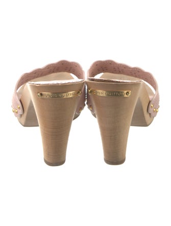 Louis Vuitton Leather Lasercut Accents Slides