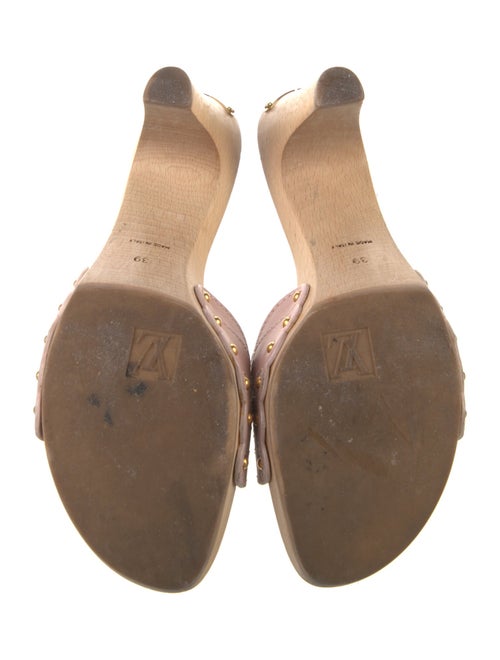 Louis Vuitton Leather Lasercut Accents Slides