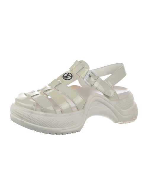 Louis Vuitton LV Monogram Patent Leather T-Strap Sandals
