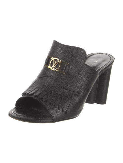 Louis Vuitton Signature Logo Leather Slides