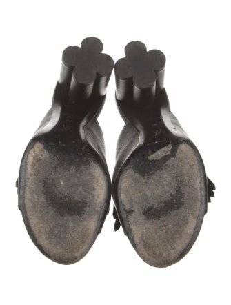 Louis Vuitton Signature Logo Leather Slides