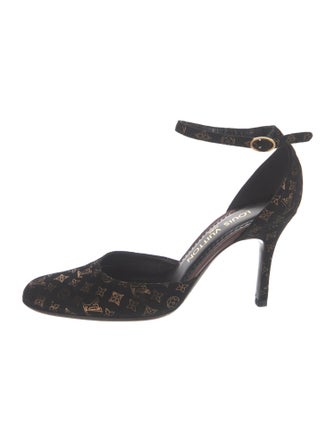 Louis Vuitton LV Monogram Suede D'Orsay Pumps