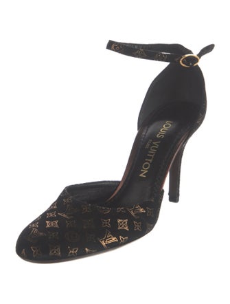 Louis Vuitton LV Monogram Suede D'Orsay Pumps