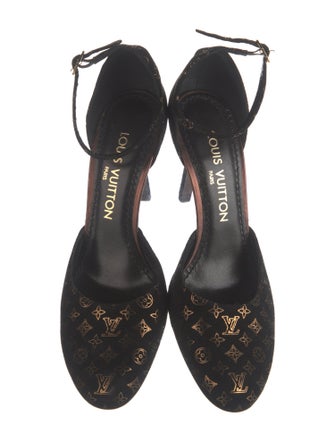 Louis Vuitton LV Monogram Suede D'Orsay Pumps