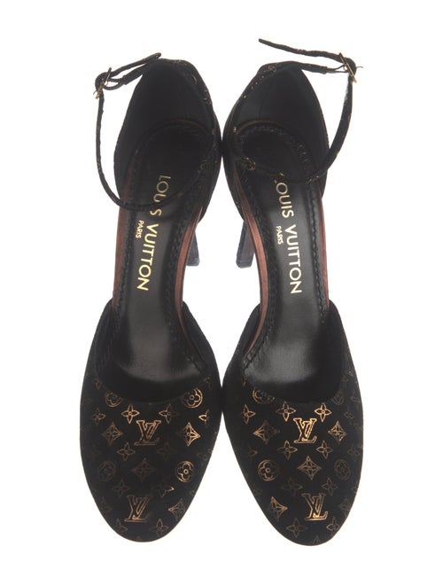 Louis Vuitton LV Monogram Suede D'Orsay Pumps