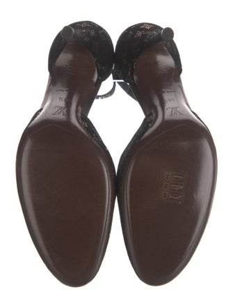 Louis Vuitton LV Monogram Suede D'Orsay Pumps