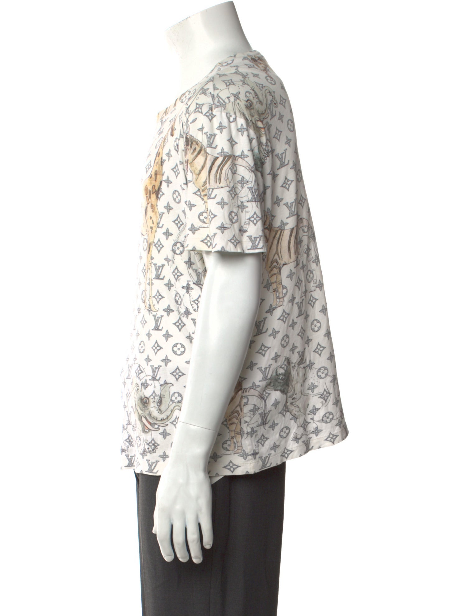 Louis Vuitton Printed V-Neck T-Shirt