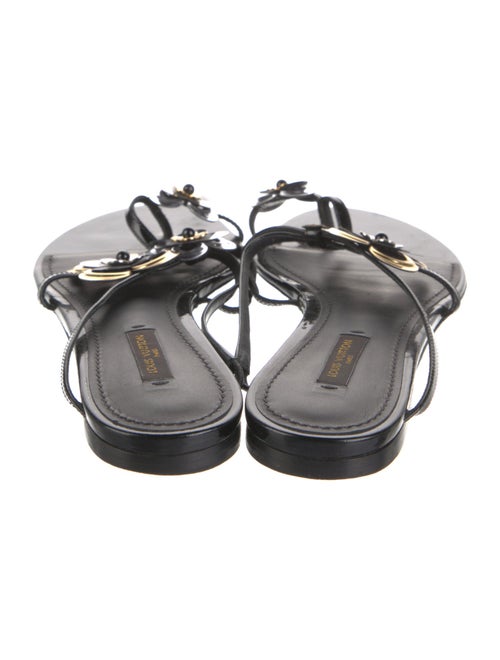 Louis Vuitton Patent Leather Beaded Accents Slides