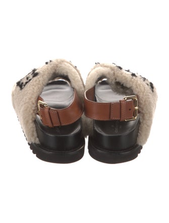 Louis Vuitton LV Monogram Shearling Slingback Sandals