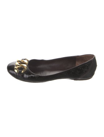 Louis Vuitton LV Monogram Patent Leather Ballet Flats