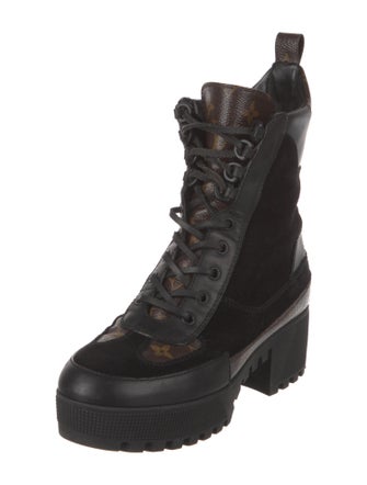 Louis Vuitton LV Monogram Suede Combat Boots