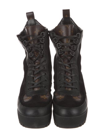 Louis Vuitton LV Monogram Suede Combat Boots