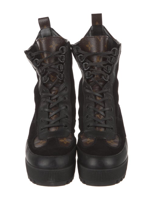 Louis Vuitton LV Monogram Suede Combat Boots