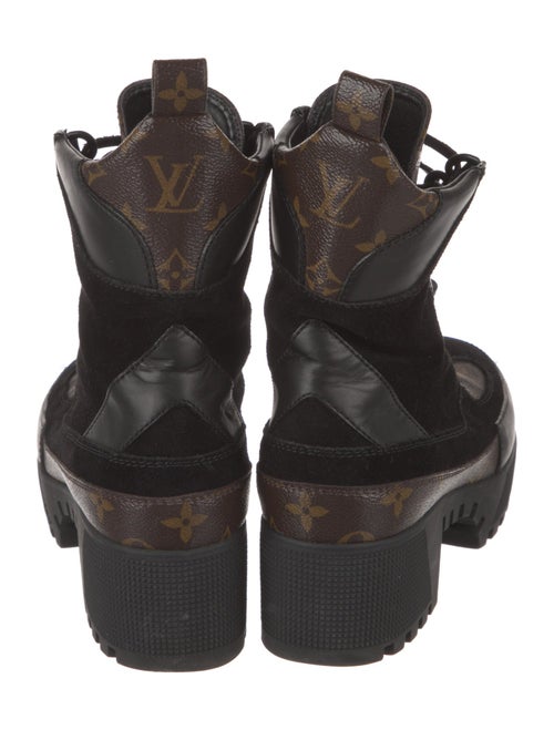 Louis Vuitton LV Monogram Suede Combat Boots