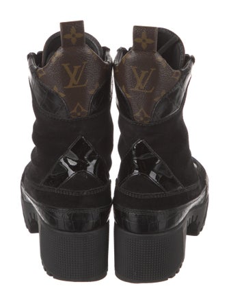 Louis Vuitton LV Monogram Suede Combat Boots