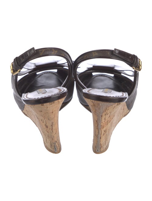 Louis Vuitton LV Monogram Bow Accents Slingback Sandals