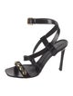 Louis Vuitton Patent Leather Studded Accents Slingback Sandals