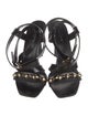 Louis Vuitton Patent Leather Studded Accents Slingback Sandals